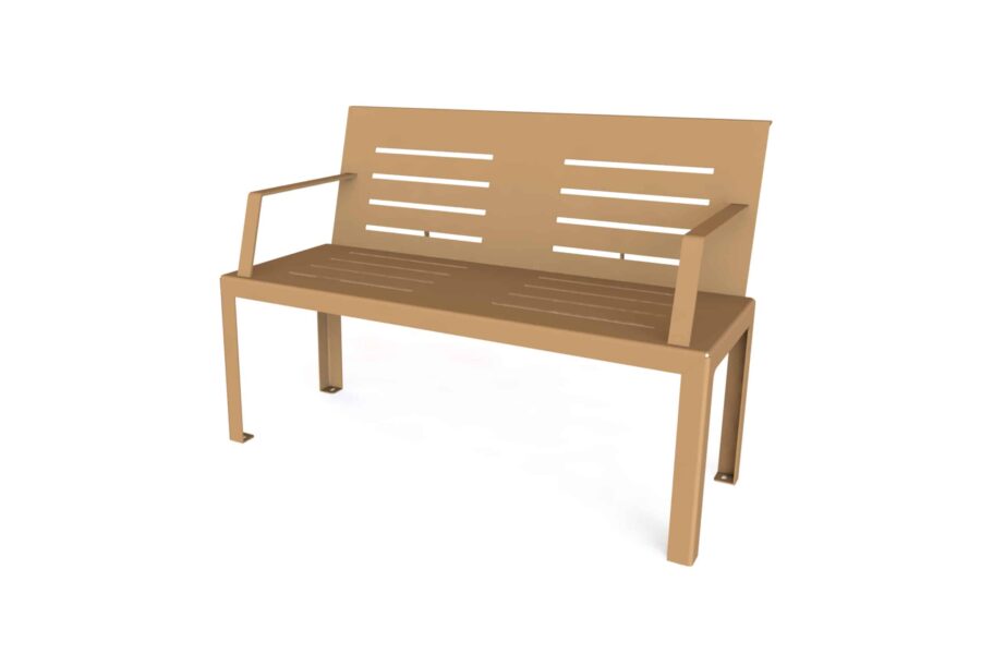 Banc 2 places en acier galvanisé, parfait pour aménager confortablement vos espaces extérieurs.