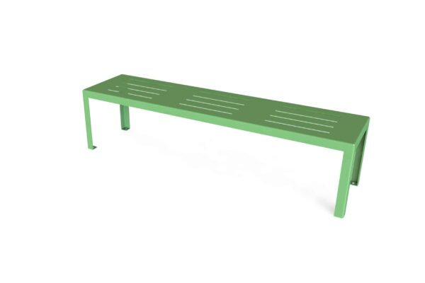 Banquettes en acier galvanisé, résistantes aux intempéries et idéales pour les espaces urbains.