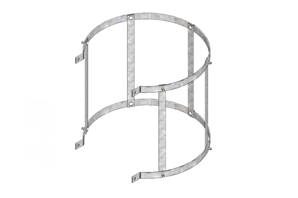 Crinoline de protection pour échelle, dispositif obligatoire pour prévenir les chutes lors de l'accès aux toits et aux machines.