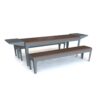mobilier urbain table pique nique structure acier galvanisé et lames en composite et chanvre